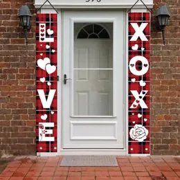 Party Decoration Hanging Ornament Valentine's Day Couplet Front Door Signs Exquisite Holiday Banners With Love Heart