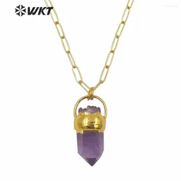 Anhänger WT-N1254 Erstaunliche wunderschöne Amethysts Spirit Point Halskette Mode Frauen große klobige Druzy-Steinkette