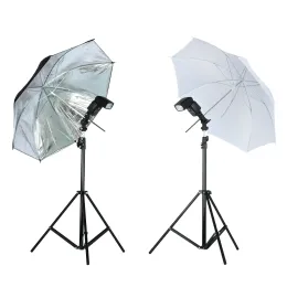 Monopods Viltrox Photo Studio Lighting Kit 1.9m Tripod Light Stand + Flash Bracket Holder + 33'' Soft Black Sier Reflective Umbrella