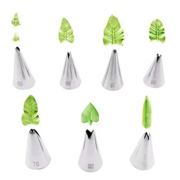 7 Farklı Stil Yaprak Yaprakları Krem Paslanmaz Çelik Buzlanma Boru Nozulları Kek Krem Krem Dekorasyon Cupcake Havavuzu Kek Araçları