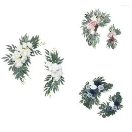 Dekorative Blumen künstlicher Hochzeitsbogenblumen -Kit Boho Eucalyptus Garland Vorhänge Dekoration Willkommenszeichen langlebig einfach zu bedienen