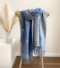 2020 new cashmere scarf winter H letter women039s shawl Korean thick warm versatile neck35973476665505