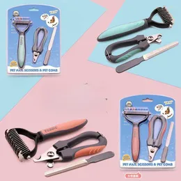 Dog Apparel 2024 Arrival Pet Grooming 3pcs Kit - Nail Scissors Clippers Comb And Grinding Tool For Perfect Care