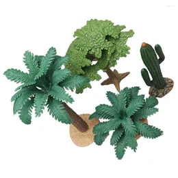 Flores decorativas 4 PCs IMITAÇÃO PLANTAS CASA CRATA MINI ORNAMENTOS DE DECIÇÃO ARTIFICIAL MINIATURE PVC Party Party