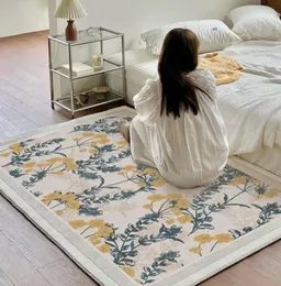 Teppiche Koreanisch Retro klassisches Blumenmuster Großer Bereich Wohnzimmer Teppich Wohnzimmer Dekor moderne süße girly Kunst Schlafzimmer Mat Freizeit Teppich