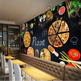 Wallpapers MIlofi Personality Pizza Shop Blackboard Poster Background Mural Wallpaper