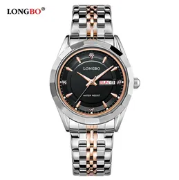 Longbo Relogio Masculino Luxus Marke Full Edelstahl Analog Display Date Quartz Watch Business Watch Männer Frauen Watch 801641954013