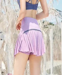 SXL Tennis Skirts Mulheres de golfe de golfe plinete Pantskirt Sports shorts fitness shorts de bolso de bolso de cintura alta skort4154833