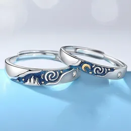 Cluster -Ringe Paar kreative trendige Versprechen Dekoration 2 Stücke für Jubiläumsvergütungsbands Valentinstag Geschenk ihm und sie Geschenk