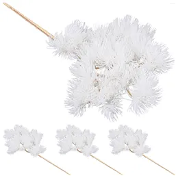 Fiori decorativi 4 pezzi decorazioni falsi aghi di pino foglie per pick artificiali rami di natale scelte in finta