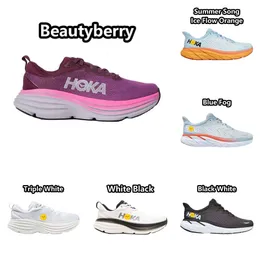 Новые кроссовки Hokah обувь Тройная черная белая синяя туман Hokad Orange Mint Pink Purple Gear Lilac Marble Clifton 9 Бонди 8 Мужские дизайнерские кроссовки женские тренеры 412