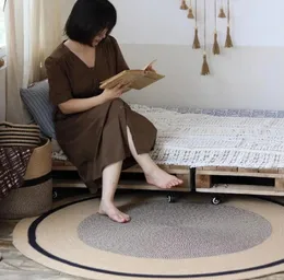 Tapetes japão carpete redonda de tecido natural juta