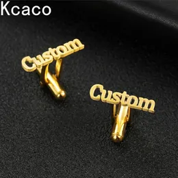 316 Stainless Steel Custom Engraved Name Initials Cufflinks Mens Buttons Wedding Gifts For Men Shirt Letter Cuff 240403