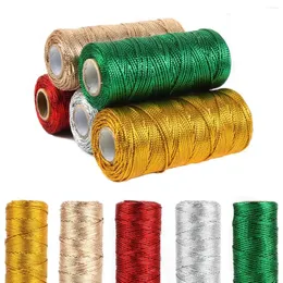 Gift Wrap 100m Gold Silver Macame Cord Rep String Twine Ribbon Bows Crafts Diy Sewing Twisted Thread Home Textile Decor 1,5mm