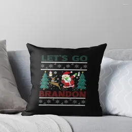 Cuscino natalizio Let's Go Brandon Santa Dabbing Snowman Throw Shouch S per divano decorativo