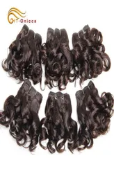 Extensões de cabelo Peças Mechonas de Cabello Humano Rizado 100% Brasileo Ondulado 6 UNIDS/LOTE Color 1b/2/4/30/33/99J 21022290222596