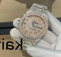 Cashjin Icedout Watch Hip Hop Custom Men Full Out Out VVS Diamond Moissanit Luksusowa marka Szkielet zegarek xx5g82547391