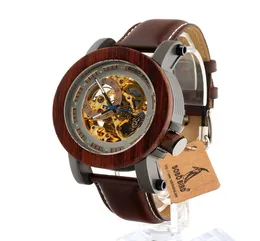 Bobo Bird K12 Orologio meccanico automatico Meni classici uomini analogici orologio da polso in legno di bambù con acciaio in legno regalo box4365528