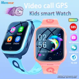 時計2022新しい4GキッズスマートウォッチカメラSOS防水GPS WiFiビデオコールモニタートラッカーロケーションLBSスマートウォッチチルドレンウォッチ