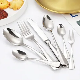 Tableware Dinner Knife Fork Spoon Travel Utensils Set Stainless Steel Cutlery Set Flatware Set with Case Reusable Portable Box