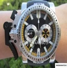 46 mm Brytyjski chronofight ramka gumowa Pasek Stopu Chronograph Japan Quartz Chrono Diver Racing Watch Men Wristwatch Waterpro1330390