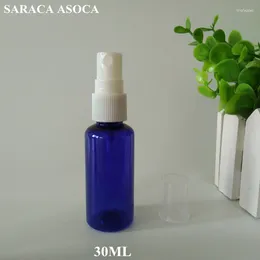 Depolama Şişeleri 30ml Mavi Plastik Sprey Şişe PP Beyaz Kafa Doldurulabilir ve Laboratuvar Kullanımı için Otomatik K Kullanım 100 PCS/LOT