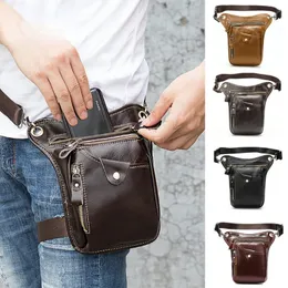 Vintage PU Leather Waist Pack Drop Leg Bag For Men Women Belt Hip Bag Multifunction Motorcycle Bicycle Outdoor Hiking Camping