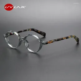 Solglasögon ramar uvlaik mode anti blå ljus ovala glas ramar män retro konst myopia optiska glasögon kvinnor små elliptiska glasögon