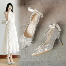 Ходьба для ботинки женские сандалии элегантные заостренные пальцы, женские сексуальные высокие каблуки, удобная свадьба обнаженная свадьба