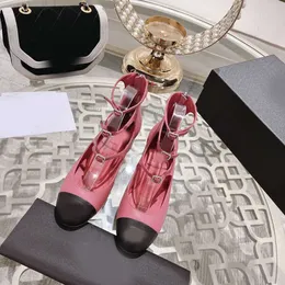 Primavera ed estate Nuova colorazione colorata Air tallone con sandali baotou per versatili versatili cuoio in pelle rotonda testa mary jane scarpe