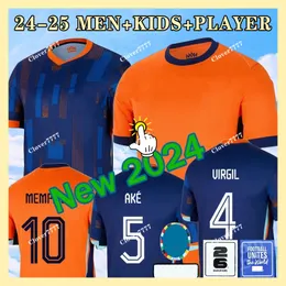 24 25 Hollanda Memphis Avrupa Holland Club Futbol Formaları 2024 Euro Kupa Hollanda Milli Takım Gömlek Çocuk Kiti Tam Set Eve Uzak Memphis Xavi Gakpo XXXL 4XL
