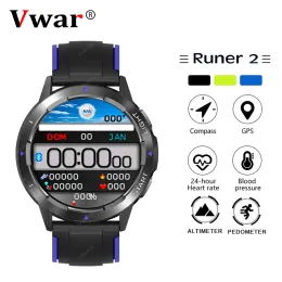 Uhren VWAR Runner 2 GPS Sports Smart Watch für Männer IP68 wasserdichte Smartwatch -Höhen -Kompass -Fitness -Tracker Herzfrequenzüberwachung