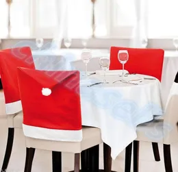 fashion Santa Claus hat chair back cover Christmas Dinner Table Party decoration Christmas gift 5060 cm8889824