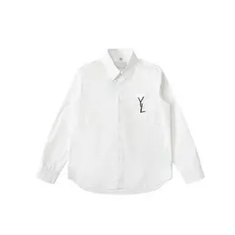 Spring Women Shirt Designer Shirts Womens Fashion Letters Brodery Graphic Blouse Lapel Long Sleeve Casual Shirt Två färg