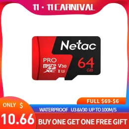 Hängar Netac P500 Micro SD Card 64 GB Flash Card Memory Stick Class10 SUNTRSI Inspelning Full HD Video 4K Ultra HD -video för kamera