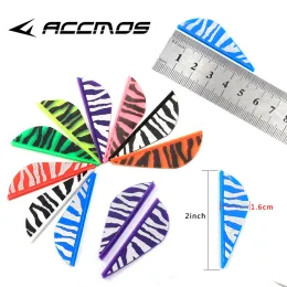 Darts 50pcs 2 Inches Archery Tiger Stripe TPU Plastic Vane for Carbon Fiberglass Aluminum Arrow Accessories Hunting Shoot Archery Bow