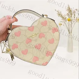 10A Luxur Designer Tygväska Sling Axelväskor Fashion Top Handle Clutch Sacoche Heart Bag Classic Womens Girls Crossbody Bags Pochette Leather Handbags Purse