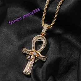 Hip-hop new product Horus Eye The Anhe Cross Pendant Vintage everything moissanite diamond 18k gold sterling silver cuban pendant