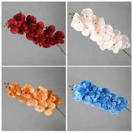 Decorative Flowers 69cm Silk Flower 9-Heads Simulation Butterfly Orchid 3D Phalaenopsis Real Touch Plants Artificial