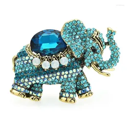 Брохи Wulibaby Luxury Elephant for Women Unisex 4-Color Athestone Lucky Animal Party Brooch Pins Подарки