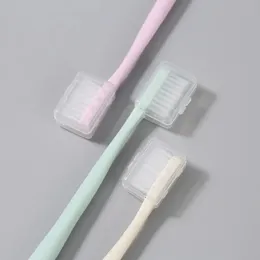 Novo 2024 10pc/conjunto adulto de dentes de dentes de dentes adultos para adultos escova de dentes de dentes de cerdas macias adultas escova de dentes de cabeça com bainha por atacado