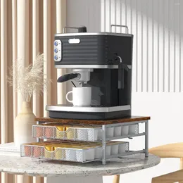 Garrafas de armazenamento Organizador de dois camadas Coffee Sliding Besty