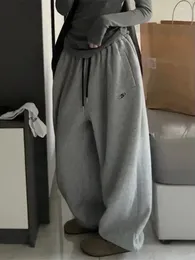 Frauenhose Y2K Frauen lässig lose Vintage dicke warme koreanische Joggingpants Weibliche Winter übergroße Mode weiche Straßenhose Lady