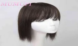 Mumupi Frauen natürliche Farbe gerade Haare Bang Fringe Top Verschlüsse Haarnadeln natürliche Haarclip in Toupe -Haarstücken 2101089842979