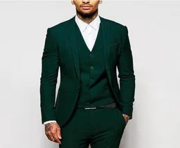 18 Ternos de homens de casamento formal verdes para padrinhos vestem de três peças ajustes personalizados Tuxedos Tuxedos Jaqueta de terno de festa Pant2234917