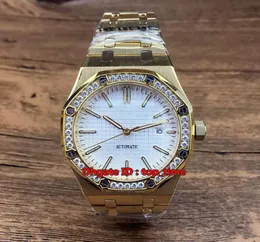 10 Stil hochwertige Uhr 41mm A2813 Automatische Herren Uhr 15400st 18K Gold Diamond Lünette Weißes Zifferblatt Edelstahlgurt Gents 1686168