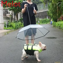 Umbrella de vestuário de cachorro de tamanho médio pequeno filhote de chuva à prova d'água Artefato de caminhada