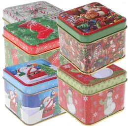 Bottiglie di stoccaggio 5 pezzi Candy Tin per tavolo da pranzo di Natale Bolla regalo Biscuits JAR CENA CENA