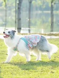 Köpek giyim evcil gömlek kıyafetleri büyük cins elbise etek omuz kayışları ile sevimli yelek Samoyeds labrador sevgililer kıyafeti