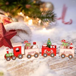 Party Decoration Gifts Decor Set Christmas Train Table Home Wooden Xmas